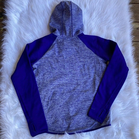 Under Armour Hoodie Sz XS Royal Blue Hooded Sweatshirt Thumbholes Workout Womens - Picture 5 of 8